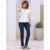 INSPIRE CHIC Women's Ruffle Short Sleeve Crew Neck Eyelet Drawstring Tie Neck Casual Blouse - 2 of 4