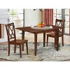Boho Kitchen Table Set - 3 Piece Dining Set for Small Spaces - Rectangle Table & 2 Chairs - Mahogany Finish - 2 of 4