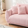 86.6'' Teddy Fleece Sofa with Four Throw Pillows, Metal Feet and Compact Design for Apartment - 4 of 4