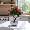 Unique Bargains Artificial Plants Rose-Adorned Welcome Pine Bonsai Plastic 3.94"x3.94"x10.63" 1 Pc - 2 of 4