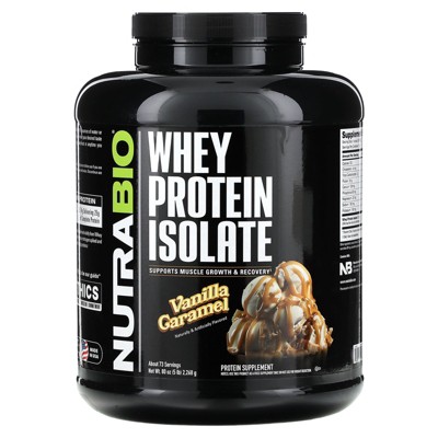NutraBio Whey Protein Isolate, Vanilla Caramel , 5 lb (2,268 g)