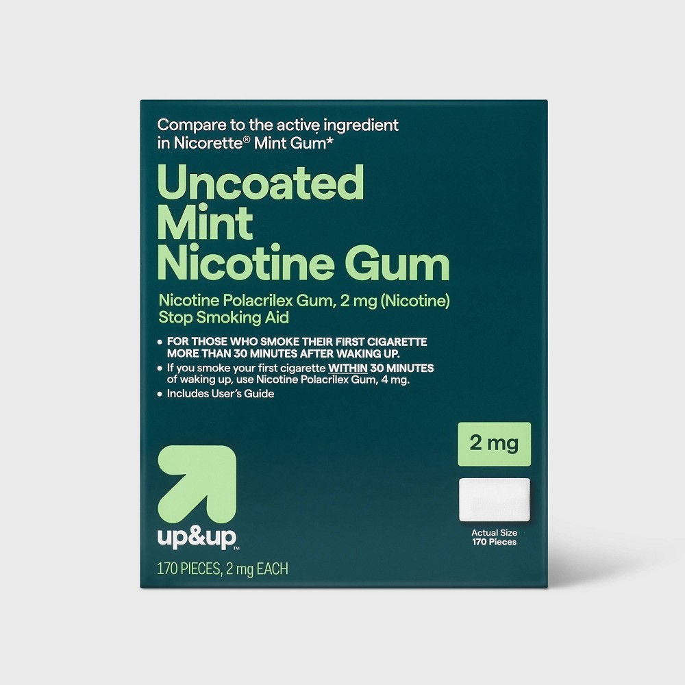 Nicotine 2mg Gum Stop Smoking Aid - Mint Flavor - 170ct - up&up™