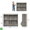3-Tier Kids Toy Storage Organizer 5-Section Bookshelf Cubby Children's Toy Shelf Wooden Storage Cabinet - 2 of 4