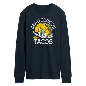 Men's - Instant Message - Dead Serious About Tacos Long Sleeve Graphic T-Shirt - 1 of 4