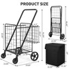 Shopping Cart, Heavy Duty Folding Shopping Cart with Waterproof Liner - 360¡ã Wheels, Dual Basket (Grocery/Laundry/Camping) - 2 of 4