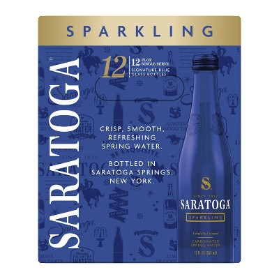 Saratoga Sparkling Spring Water Bottles - 12 Pack/12 Oz Glass Bottles