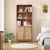 Sevobal Decorarive5 Shelf Bookshelf with Doors Tall Bookcase Display Shelves for Home Office, Beige, 29.9"*14.6"*70.9" - 2 of 4