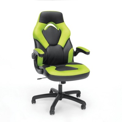 Racing Style Bonded Leather Gaming Chair Green - OFM