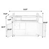 VisioGear Outdoor Bar Cart with Cabinet, Patio Serving Cart with 1 Ice Bucket, Lockable Wheels, Side Basket, Black, 51.57"*19.69"*35.83" - 3 of 4