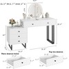 Vanity Desk with Mirror and Lights, Makeup Vanity with 5 Drawers, Modern Vanity Organizer with 3 Color Lights - 2 of 4