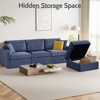 Vipbear 113" Modular Sectional Sofa with Storage Ottoman, Modern Chenille Convertible L Shaped Sectional Couches - 3 of 4