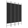 vidaXL 4-Panel Room Divider, Durable Fabric and Iron Construction, Privacy Screen for Bedroom/Living Room, Easy-Assembly, 63"x78.7" - Black - 2 of 4