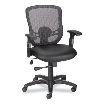 LuxComfort Black Mesh & Faux Leather Adjustable Task Chair