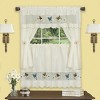 Kate Aurora Embroidered Butterflies & Sunflowers Complete 3 Piece Kitchen Curtain Tier & Valance Set - 2 of 4