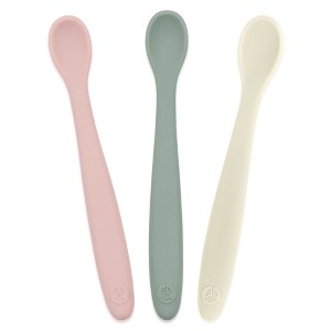 WeeSprout Silicone Baby Spoons, First Stage Infant Feeding Utensils With Soft-Tip, Set of 3 - 1 of 4