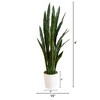 Nearly Natural 4-ft UV Resistant Artificial Sansevieria Snake Plant in White Decorative Planter (Indoor/Outdoor) - 2 of 4