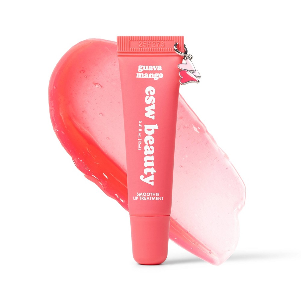 ESW Beauty Guava Mango Smoothie with Heart Charm Lip Treatment - 0.4 fl oz: Tube, Translucent, Moisturizing