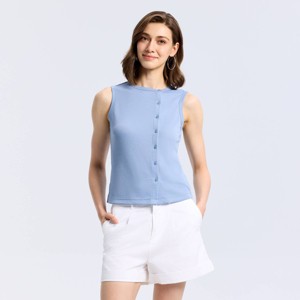 Top de Tirantes de Tejido Acanalado con Botones Laterales para Mujer - A New Day™