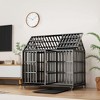 AZL1 Life Concept Pet Crate and House Heavy Duty Carbon Steel Dog Crate with 4 Lockable Wheels and Removable Tray for Dogs, Black, 52.6"*30.1"*7.5" - 2 of 4