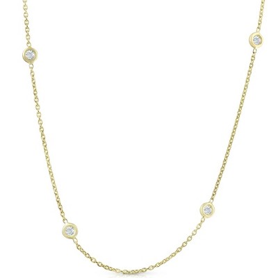Pompeii3 1ct Diamonds By The Yard 18" 14K Yellow Gold Womens Necklace