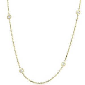 Pompeii3 1ct Diamonds By The Yard 18" 14K Yellow Gold Womens Necklace - 1 of 4