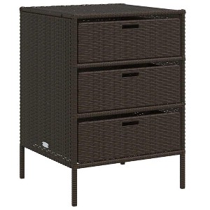 vidaXL Patio Storage Cabinet Tool Organizer Outdoor Furniture Poly Rattan - 1 of 4