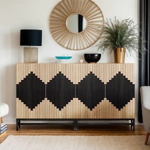 Hommoo 63" Farmhouse Sideboard Storage Cabinet with Doors - 1 of 4