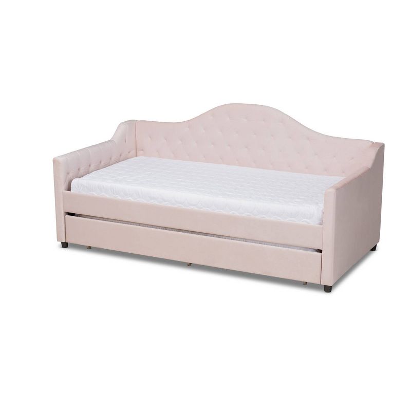 Perry Velvet Daybed with Trundle - Baxton Studio, 1 of 12