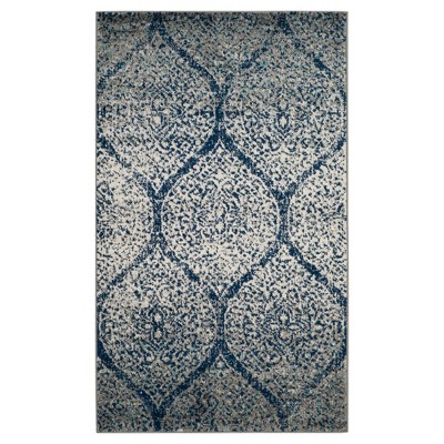 Navy/Silver Shapes Loomed Accent Rug 3'X5' - Safavieh