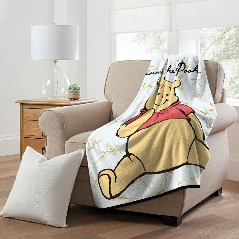 Disney Winnie The Pooh Silly Bear Fleece Super Plush Throw Blanket 46" x 60" (117cm x 152cm) Black, 2 of 5