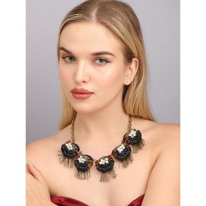 SOHI Women's Multicolour Party Stone Statement Necklace - 1 of 4