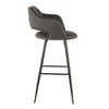Fixed Faux Leather Contemporary Bar Stool with Low Back and Metal Legs for Home Bar or Kitchen (Set of 2) - 3 of 4