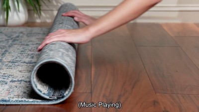 Vivaldi Square Blue Synthetic 79" Easy Care Area Rug