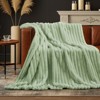 Amelie Home Faux Fur Throw Blanket, Luxurious Striped Plush Decorative Blanket, Cozy Fuzzy Soft Style for Sofa & Bed, 55"x70" - 2 of 4