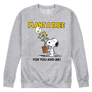 Men's - Peanuts - Snoopy Love Earth Graphic Fleece Sweatshirt - 1 of 4
