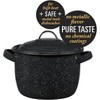 Granite Ware Enamel on Steel 4-Quart Bean / Stock Pot with lid, Speckled Black - 2 of 4