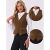 INSPIRE CHIC Women's V Neck Sleeveless Retro Waistcoat Vest - 2 of 4