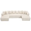 131'' Modular Sectional Couch, U-Shaped Sofa, Chaise Lounge, Striped Fabric, Upholstered 4 Seater Couch, Free Combination Sofa-Cuddlewood - 4 of 4