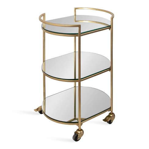 Kate And Laurel Vasseur Round Metal Bar Cart, 19x15x30, Gold : Target