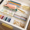 Martha Stewart 9" x 3" 8pc Plastic Stackable Office Desk Drawer Organizers with Gold Trim Clear: Drawer Organization Set - 3 of 4