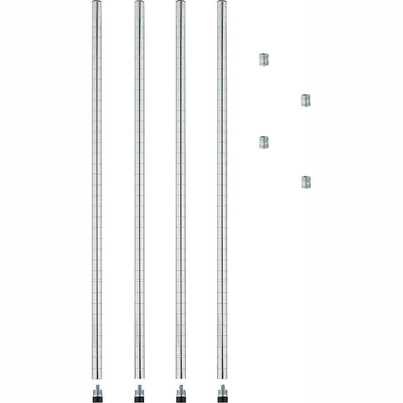 Alera Stackable Posts For Wire Shelving 36" High Silver 4/Pack SW59PO36SR, 2 of 3
