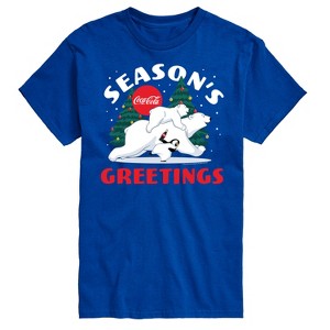 Men's - Coca-Cola - Seasons Greetings Polar Bears Short Sleeve Graphic T-Shirt - 1 of 4