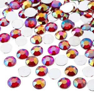 John Bead 1000-Piece 8mm (SS39) Red AB Acrylic Round Flat Back Rhinestones - 1 of 4