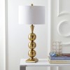 33" Metal Mackenzie Table Lamp Gold with Linen Shade - JONATHAN Y: Stacked Orbs, LED, No Assembly Required - 3 of 4