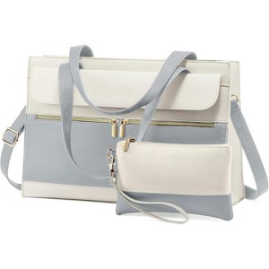 for Women 15.6 Inch Tote Work Professional Leather Computer Briefcase Waterproof Handbag Shoulder Large - 1 of 4