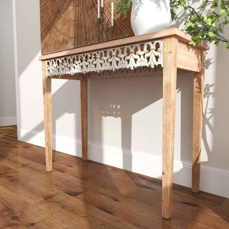 Large Farmhouse Wood Console Table Brown - Olivia &#38; May, 6 of 16