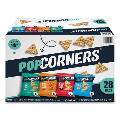 PopCorners Popped Corn Chips Snacks Variety Pack, Assorted Flavors - Case of 28 - 1 oz