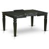 HomeStock 7Pc Rectangular 42/60" Dinette Table With 18 In Leaf And 6 Parson Chair With Black Finish Leg And Linen Fabric- Black Color - 4 of 4