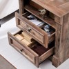 Nightstand with Charging Station & 2 Drawers, Farmhouse 26in Tall Nightstands with Roman Column, End Table for Bedroom - 3 of 4