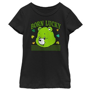 Girl's Care Bears St. Patrick's Day Good Luck Bear Born Lucky T-Shirt - 1 of 4